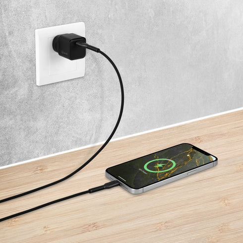 Bonelk 30W PD USB-C Wall Charger + Easy Grip Cable - Black - Digital3d.com.au